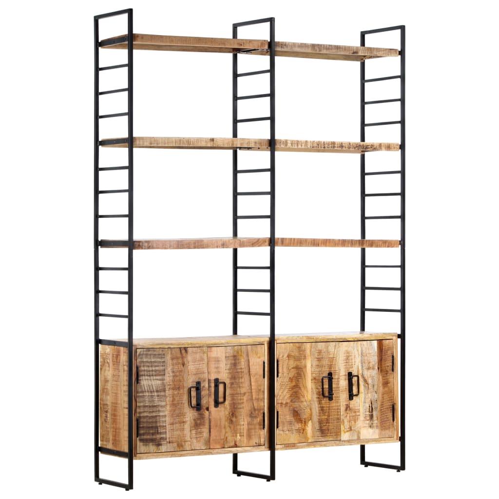 Bibliothèque à 4 niveaux 124x30x180 cm Bois de manguier brut - XIOS