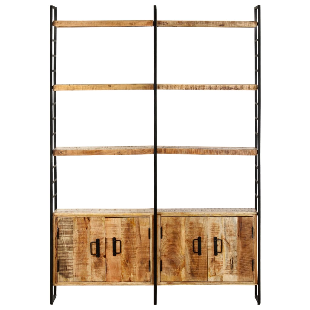 Bibliothèque à 4 niveaux 124x30x180 cm Bois de manguier brut - XIOS