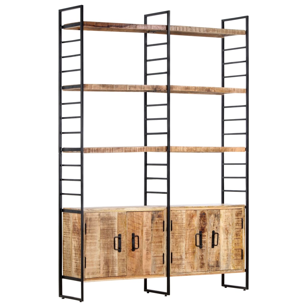 Bibliothèque à 4 niveaux 124x30x180 cm Bois de manguier brut - XIOS