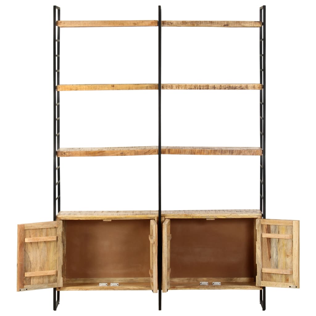 Bibliothèque à 4 niveaux 124x30x180 cm Bois de manguier brut - XIOS