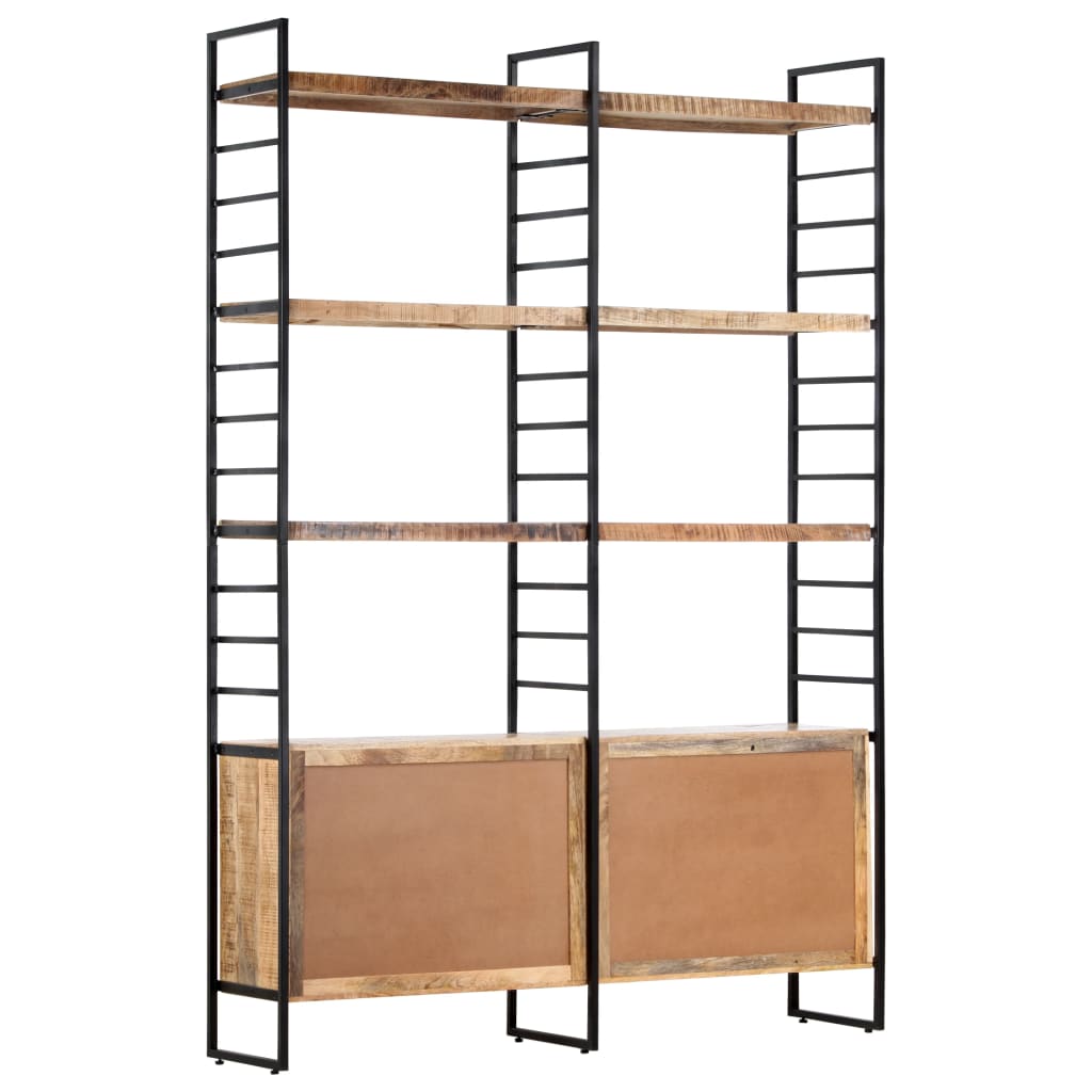 Bibliothèque à 4 niveaux 124x30x180 cm Bois de manguier brut - XIOS