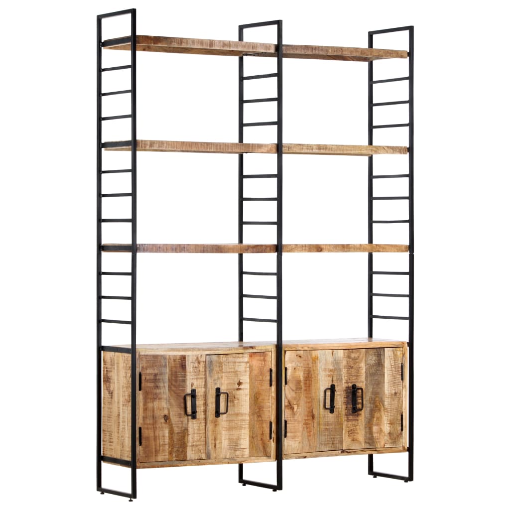Bibliothèque à 4 niveaux 124x30x180 cm Bois de manguier brut - XIOS
