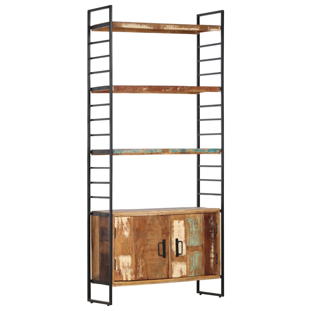 Bibliothèque 4 niveaux 80x30x180 cm Bois solide de récupération - XIOS