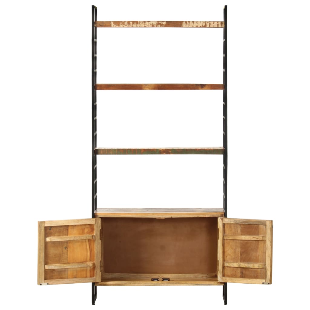 Bibliothèque 4 niveaux 80x30x180 cm Bois solide de récupération - XIOS