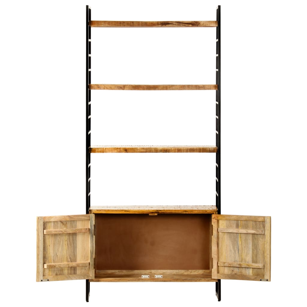 Bibliothèque à 4 niveaux 80x30x180 cm Bois de manguier brut - XIOS