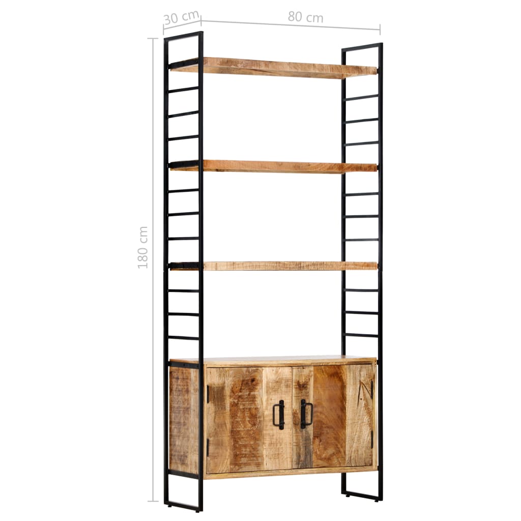 Bibliothèque à 4 niveaux 80x30x180 cm Bois de manguier brut - XIOS