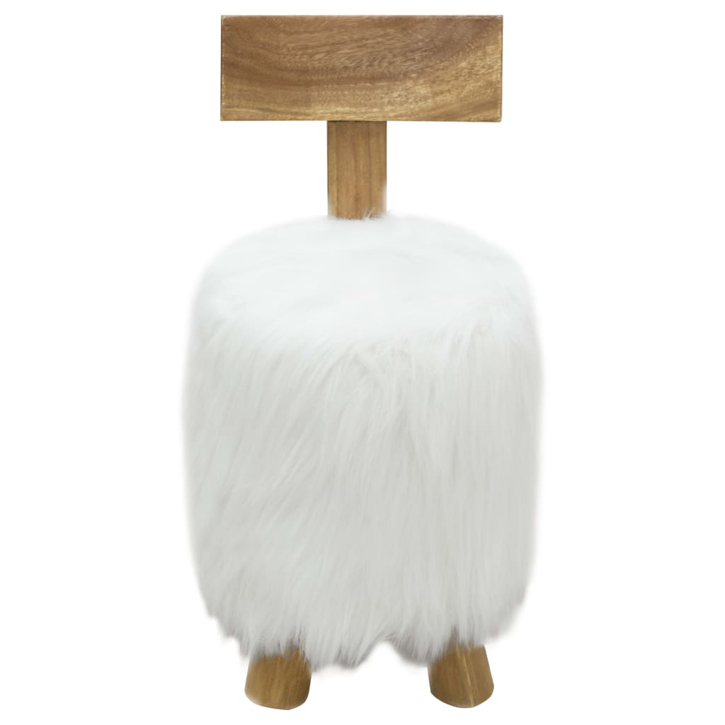 Tabouret Blanc Bois de teck massif - XIOS
