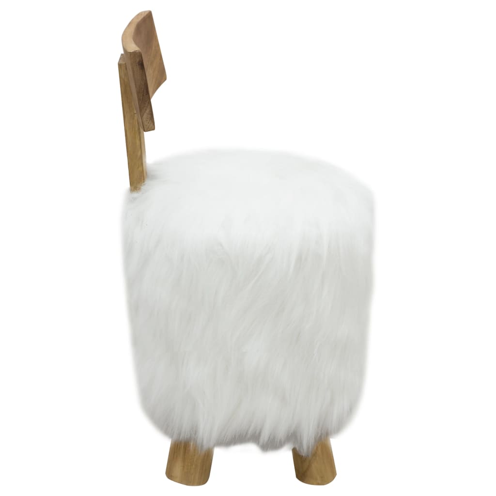 Tabouret Blanc Bois de teck massif - XIOS