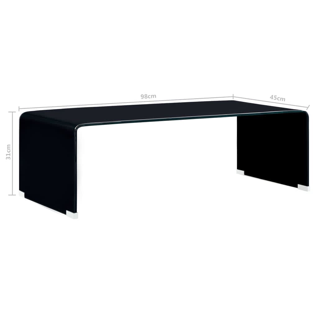 Table basse Noir 98 x 45 x 31 cm Verre trempé - XIOS