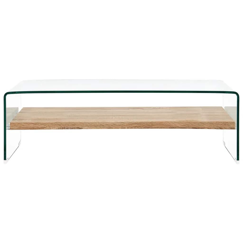 Table basse Clair 98x45x31 cm Verre trempé