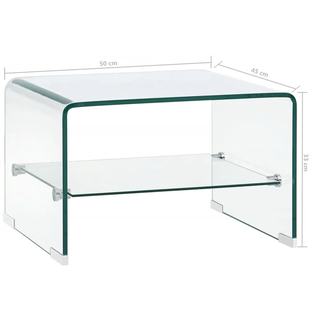 Table basse Clair 50x45x33 cm Verre trempé - XIOS