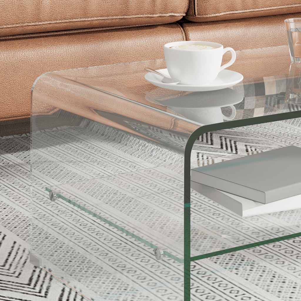 Table basse Clair 98x45x31 cm Verre trempé