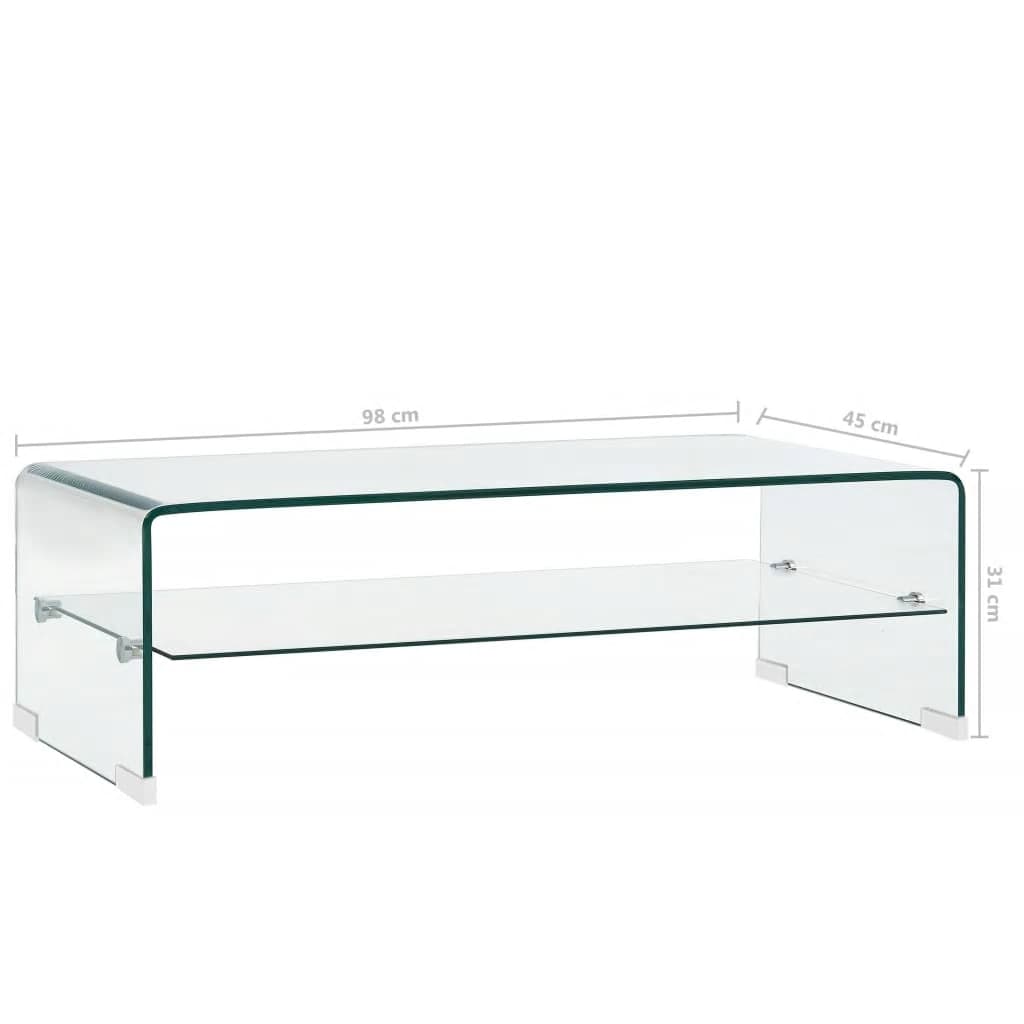 Table basse Clair 98x45x31 cm Verre trempé - XIOS
