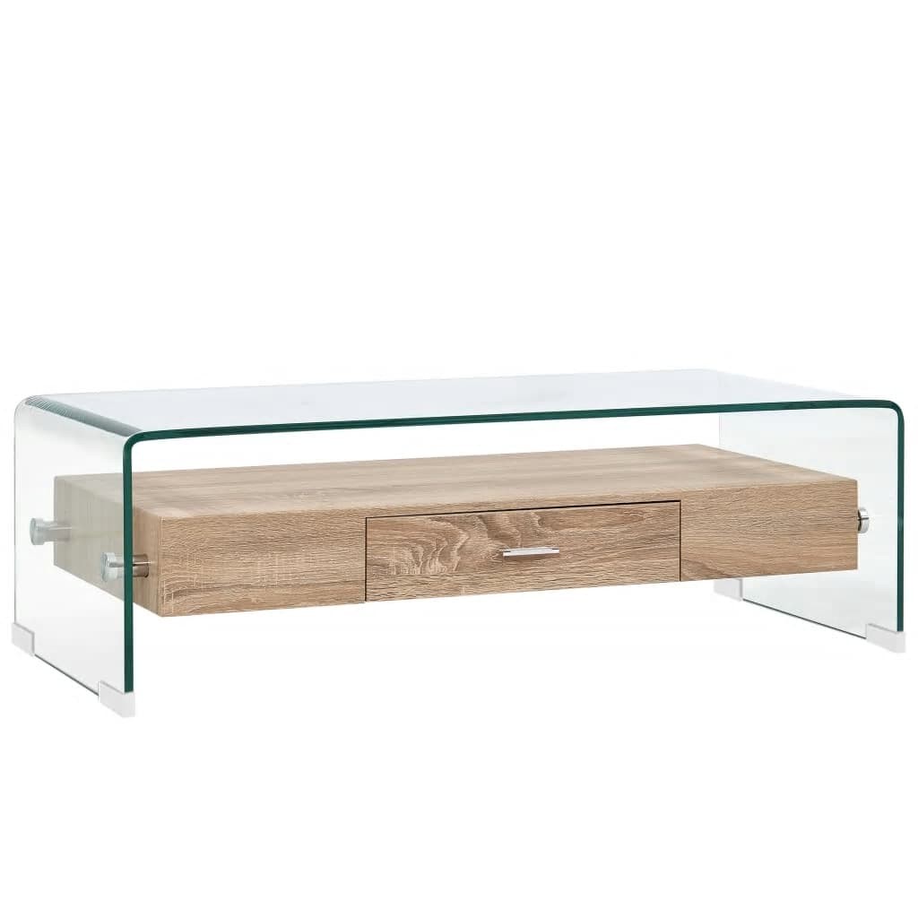 Table basse Clair 98x45x31 cm Verre trempé - XIOS