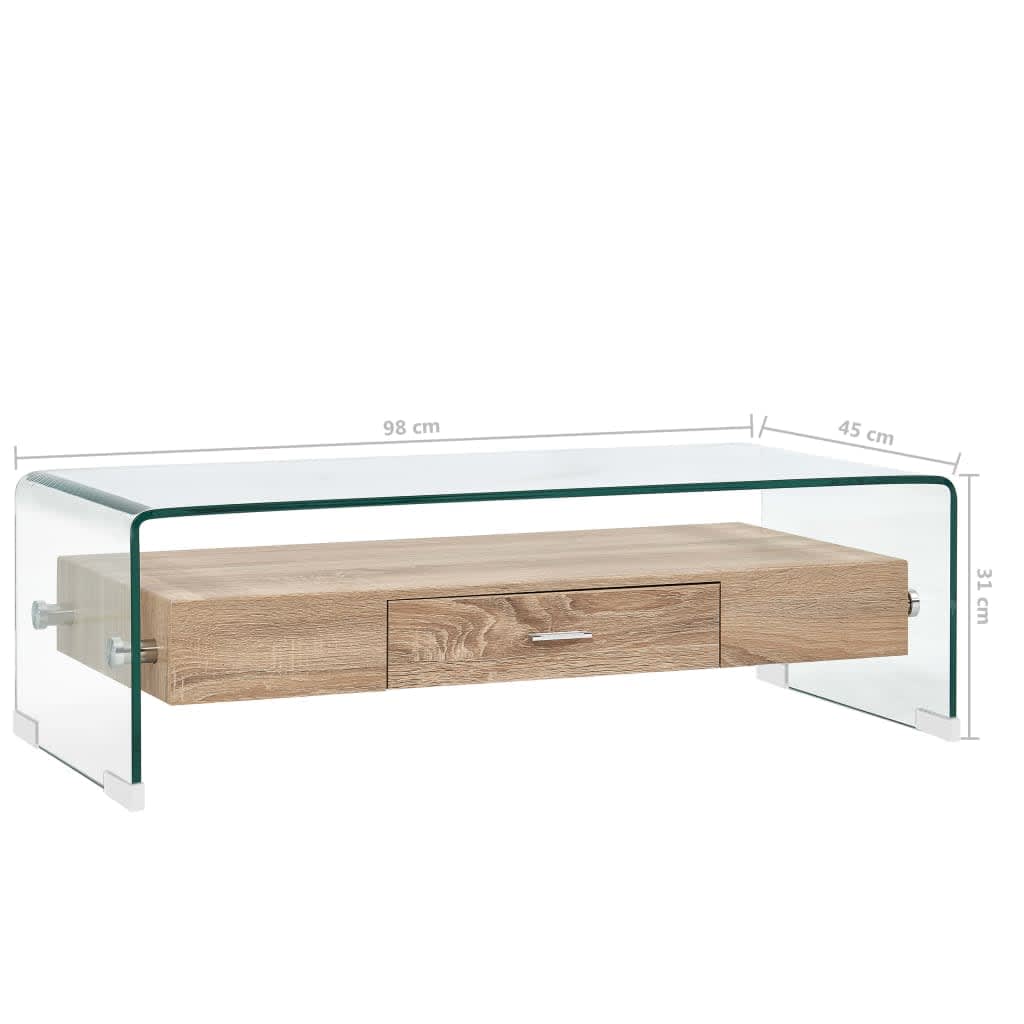 Table basse Clair 98x45x31 cm Verre trempé - XIOS