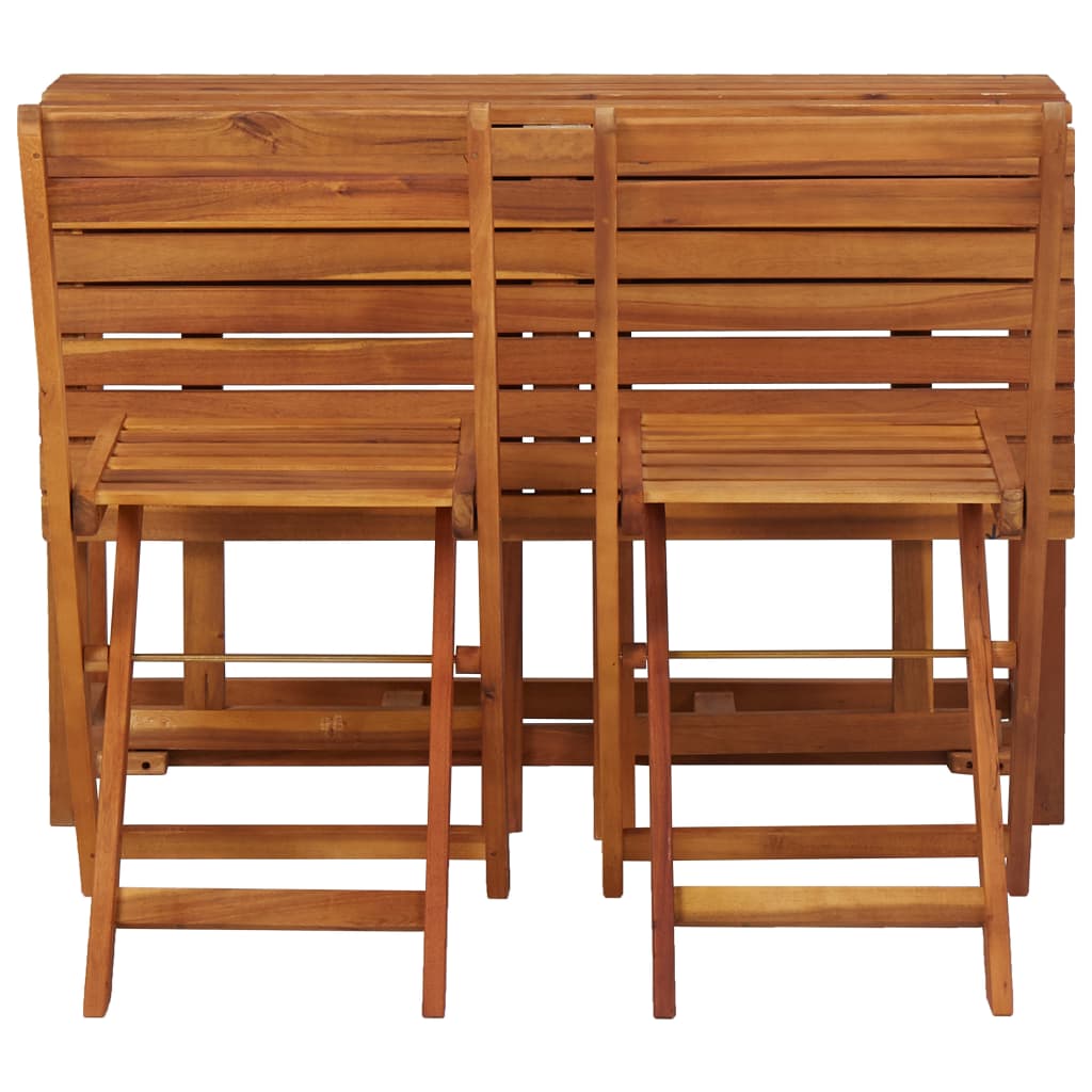 Table à jardinière et 2 chaises de bistro bois d'acacia massif - XIOS