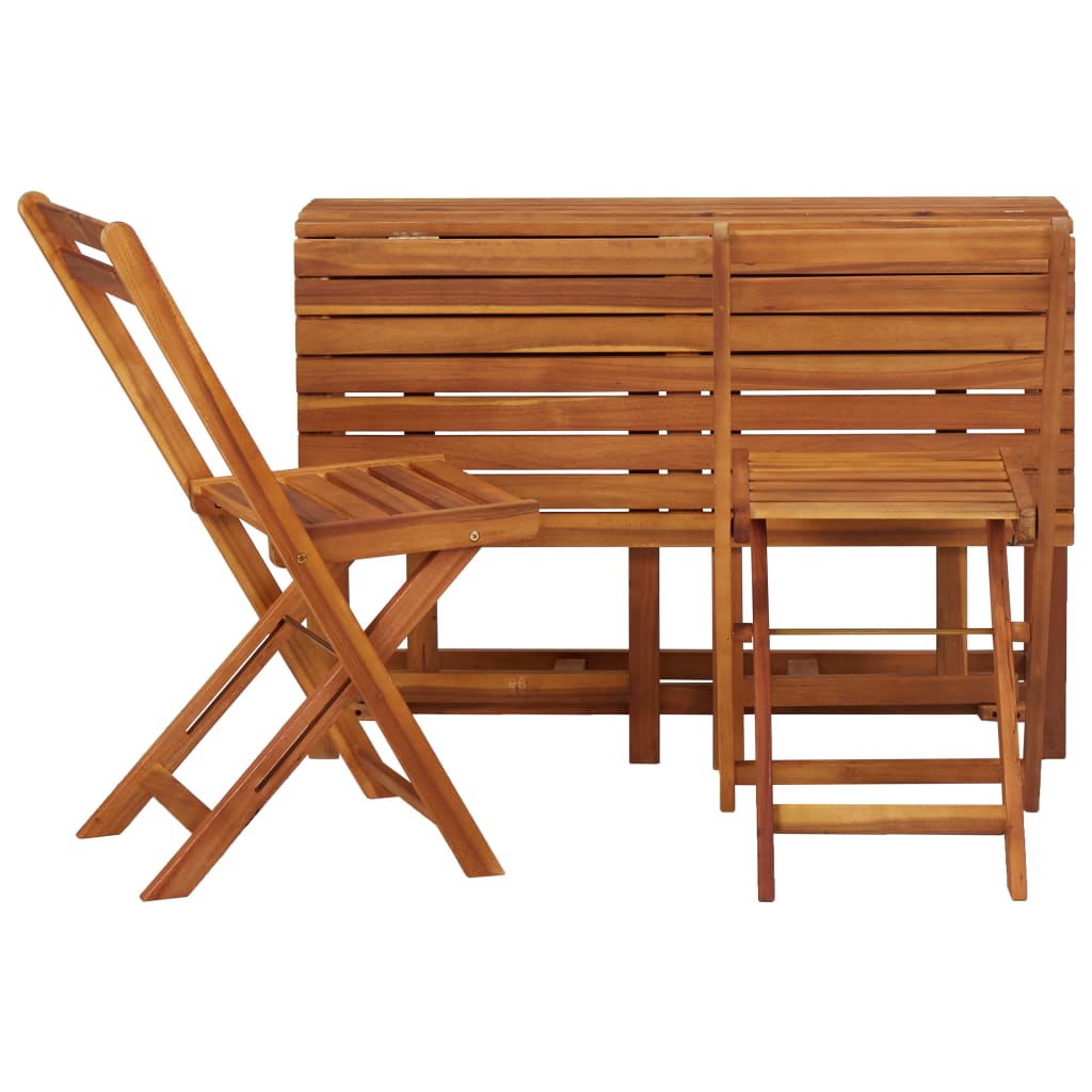 Table à jardinière et 2 chaises de bistro bois d'acacia massif - XIOS