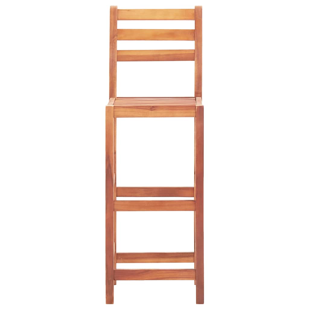 Chaises de bar lot de 2 bois d'acacia solide - XIOS