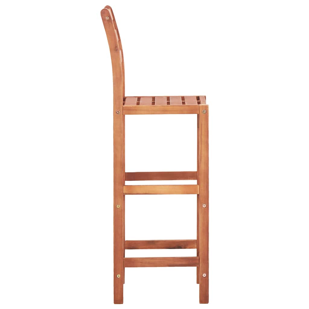 Chaises de bar lot de 2 bois d'acacia solide - XIOS