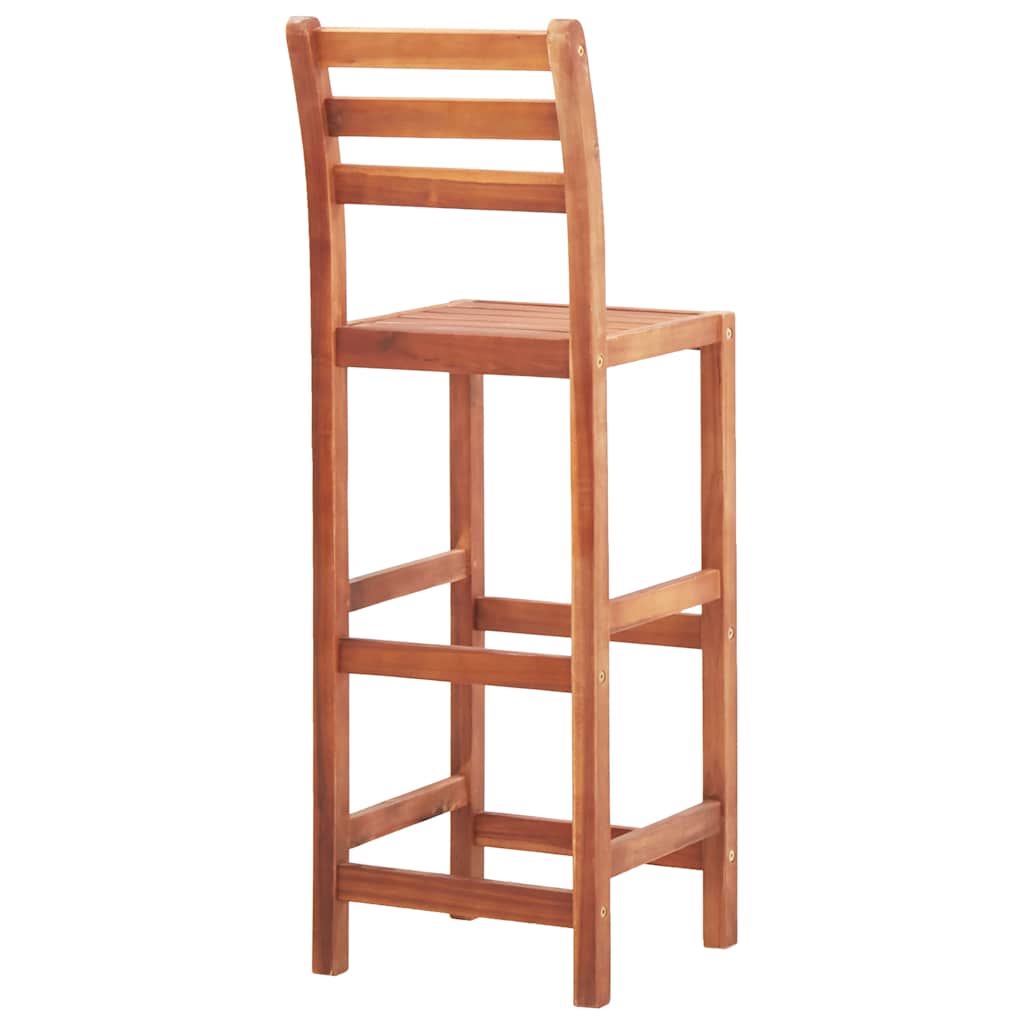 Chaises de bar lot de 2 bois d'acacia solide - XIOS