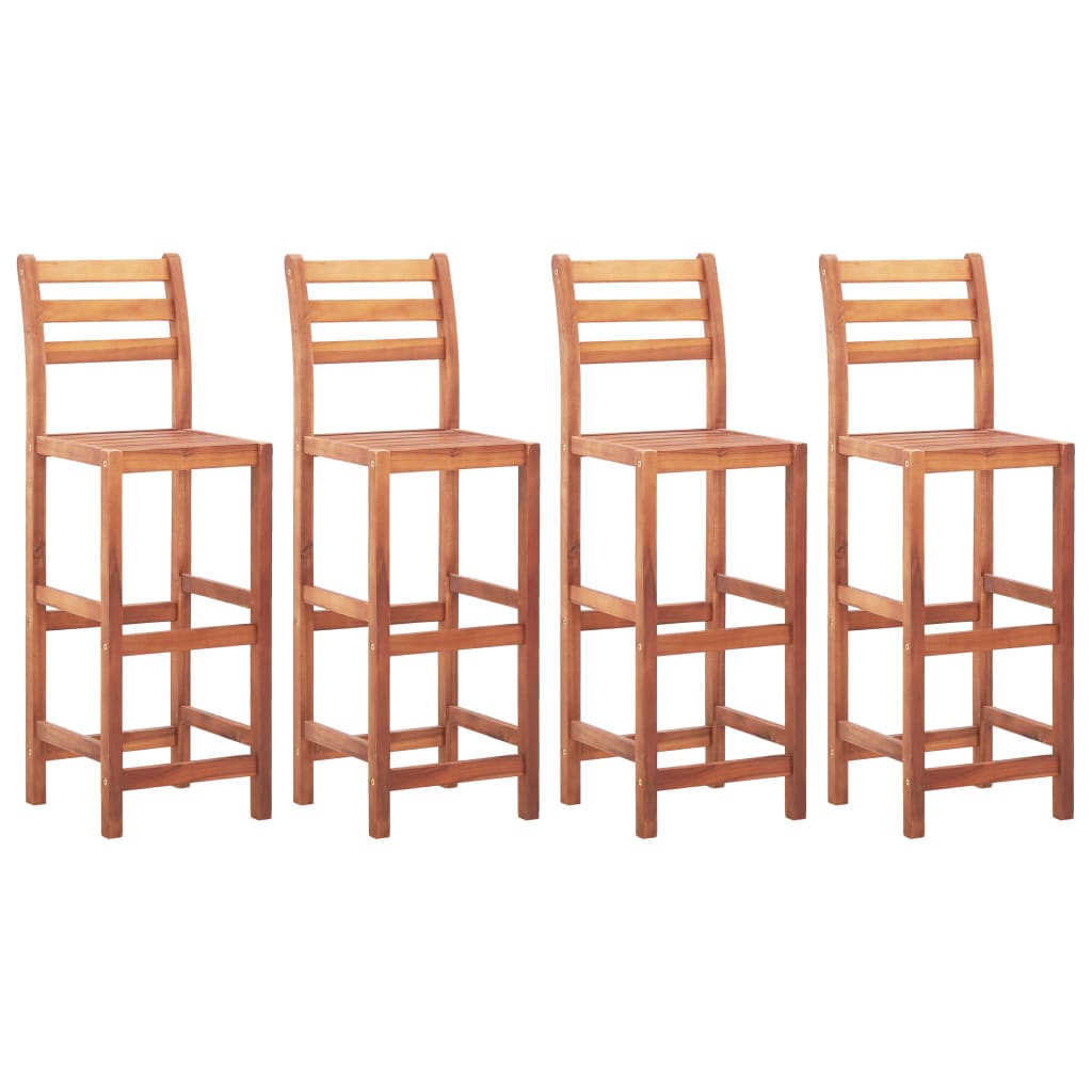 Chaises de bar lot de 4 bois d'acacia solide - XIOS