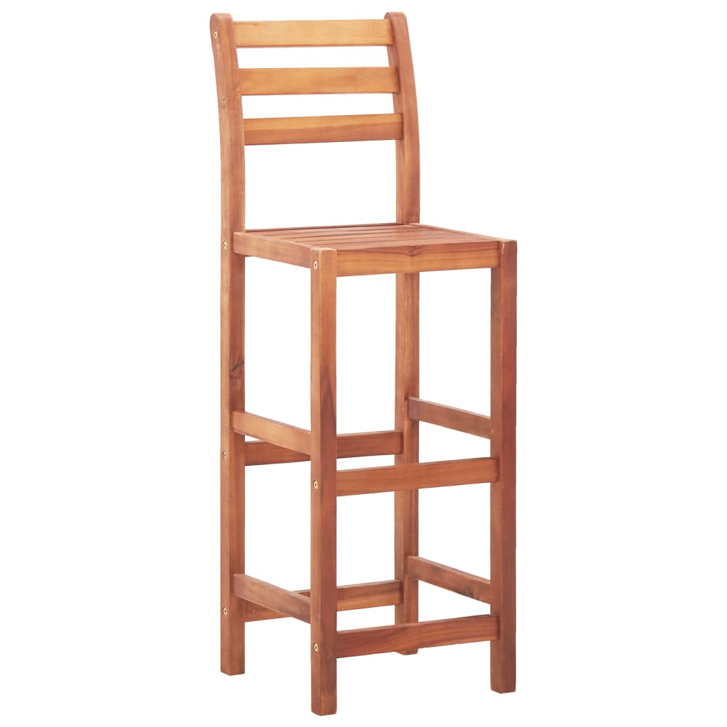 Chaises de bar lot de 4 bois d'acacia solide - XIOS