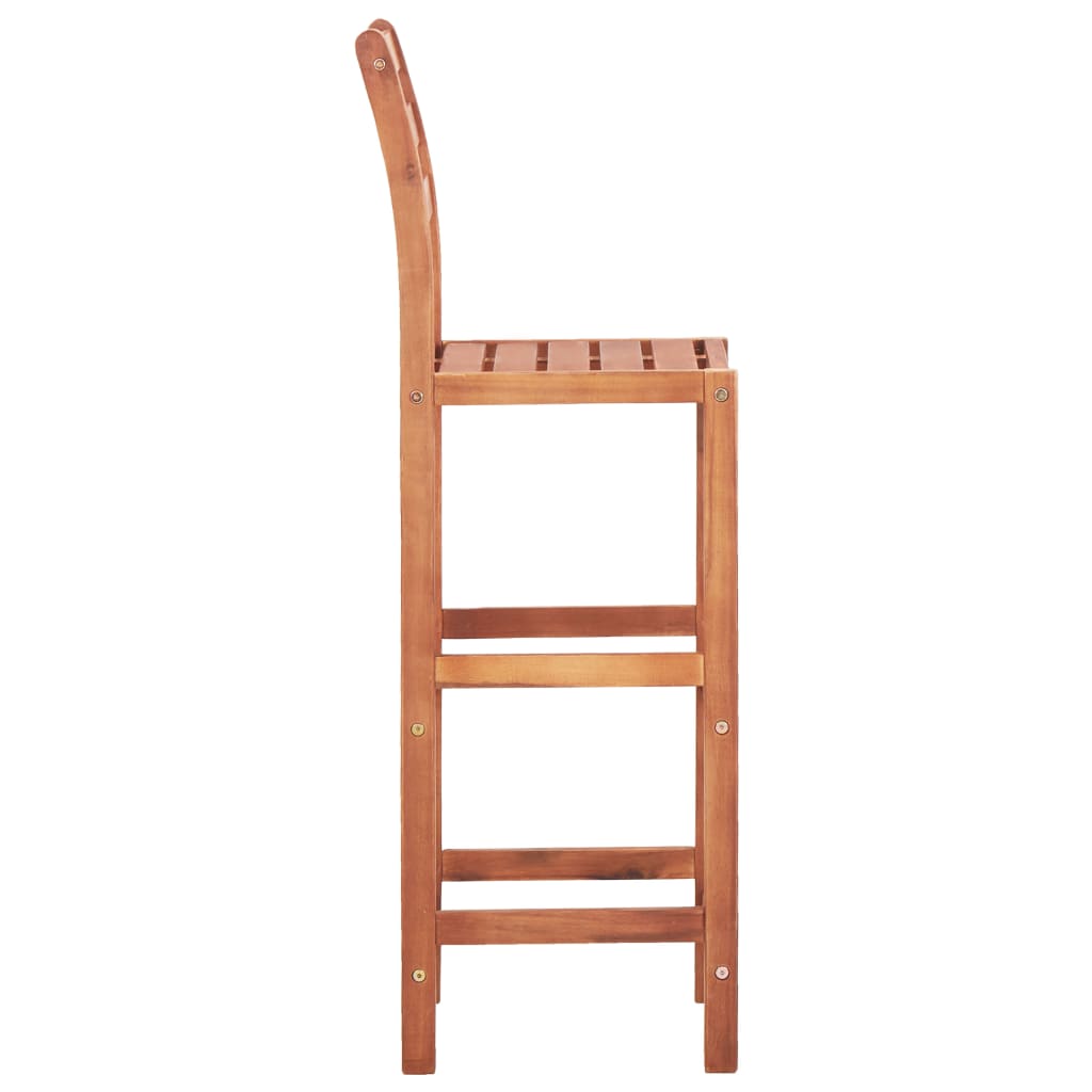 Chaises de bar lot de 4 bois d'acacia solide - XIOS
