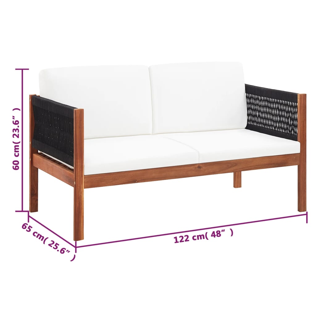 Salon de jardin 4 pcs Bois d'acacia solide - XIOS
