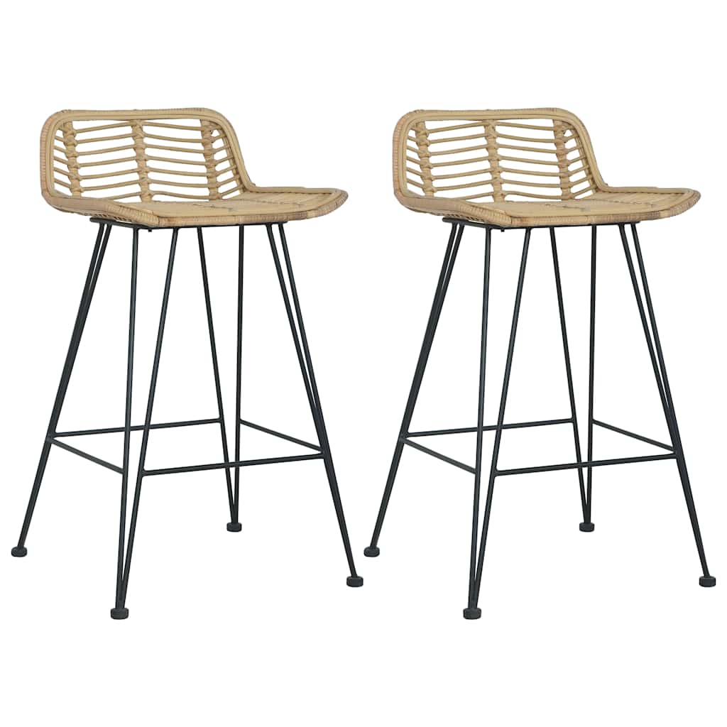 Chaises de bar lot de 2 rotin Naturel - XIOS