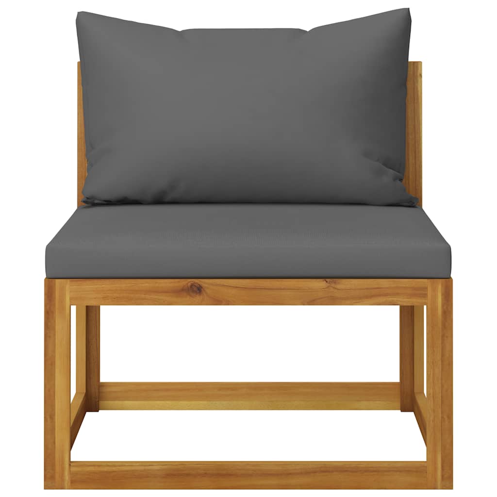 Salon de jardin 6 pcs avec coussins Bois d'acacia solide - XIOS