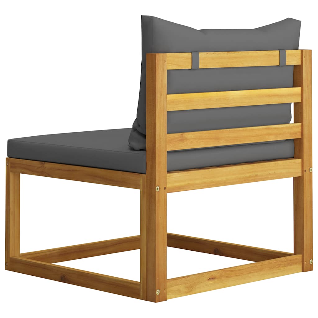 Salon de jardin 6 pcs avec coussins Bois d'acacia solide - XIOS