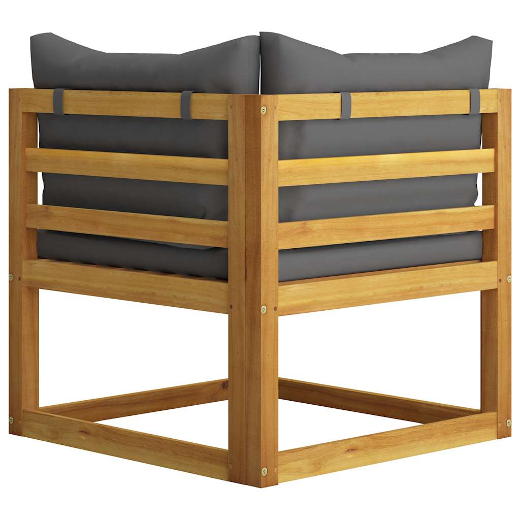 Salon de jardin 5 pcs avec coussins Bois d'acacia solide - XIOS