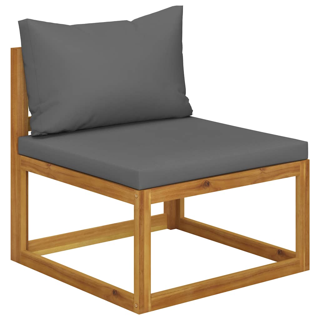 Salon de jardin 5 pcs avec coussins Bois d'acacia solide - XIOS