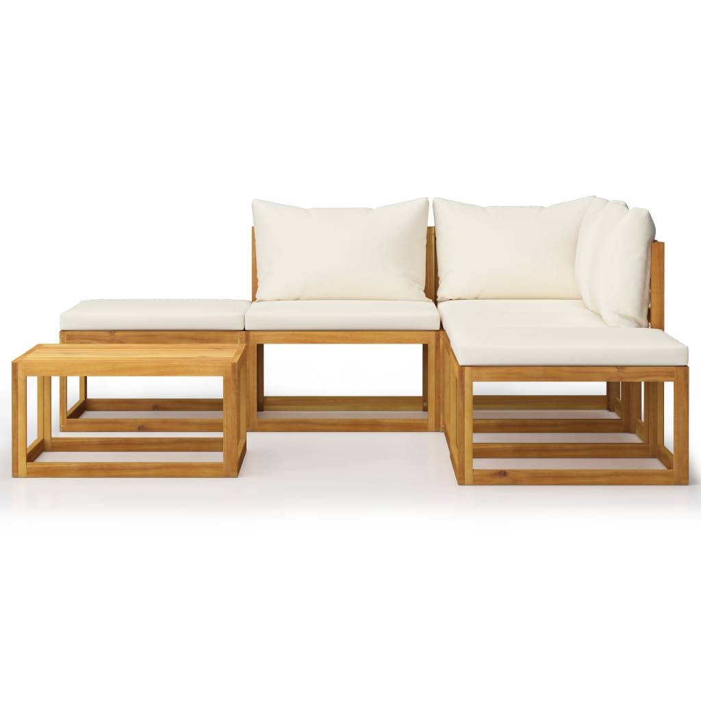 Salon de jardin 6 pcs avec coussins Bois d'acacia solide - XIOS