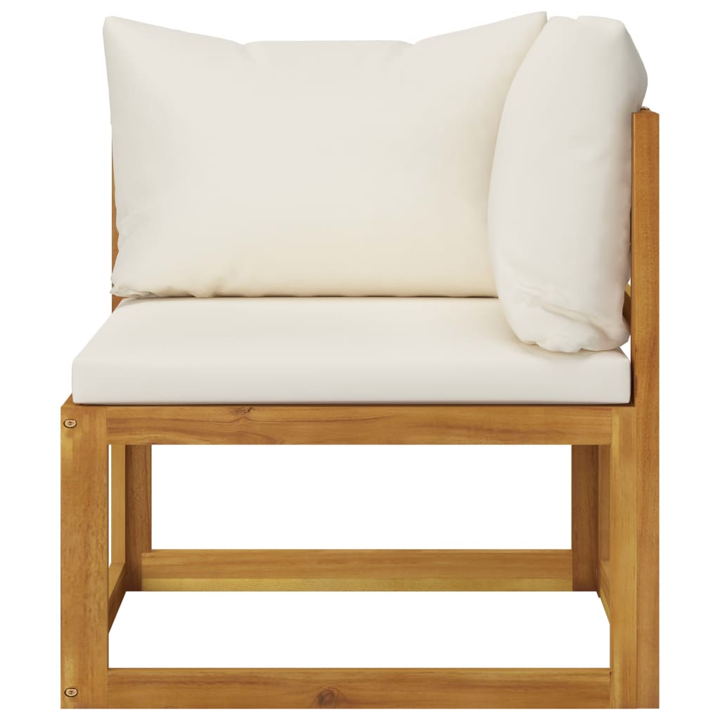 Salon de jardin 6 pcs avec coussins Bois d'acacia solide - XIOS