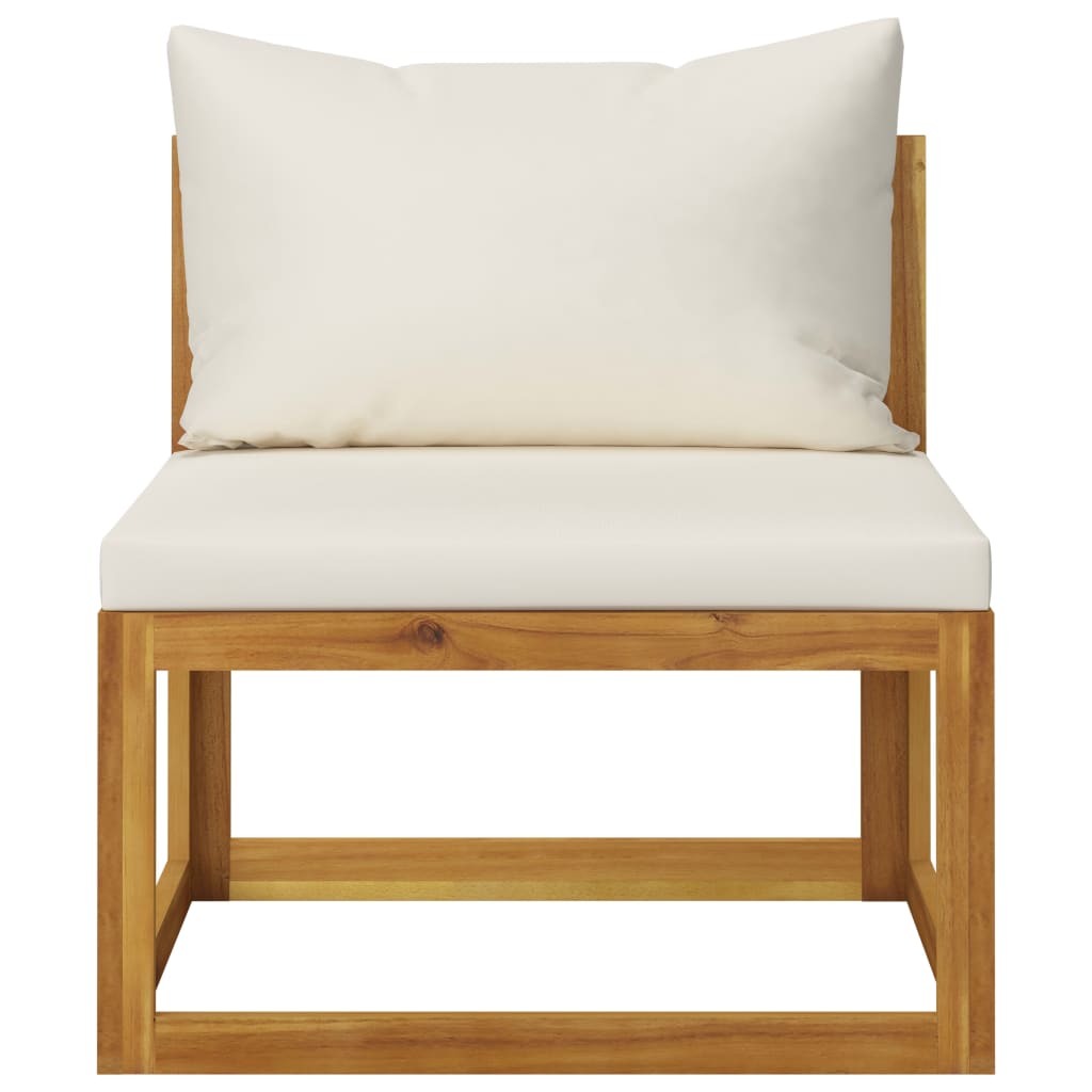 Salon de jardin 6 pcs avec coussins Bois d'acacia solide - XIOS