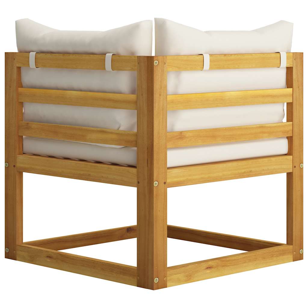 Salon de jardin 5 pcs avec coussins Bois d'acacia solide - XIOS