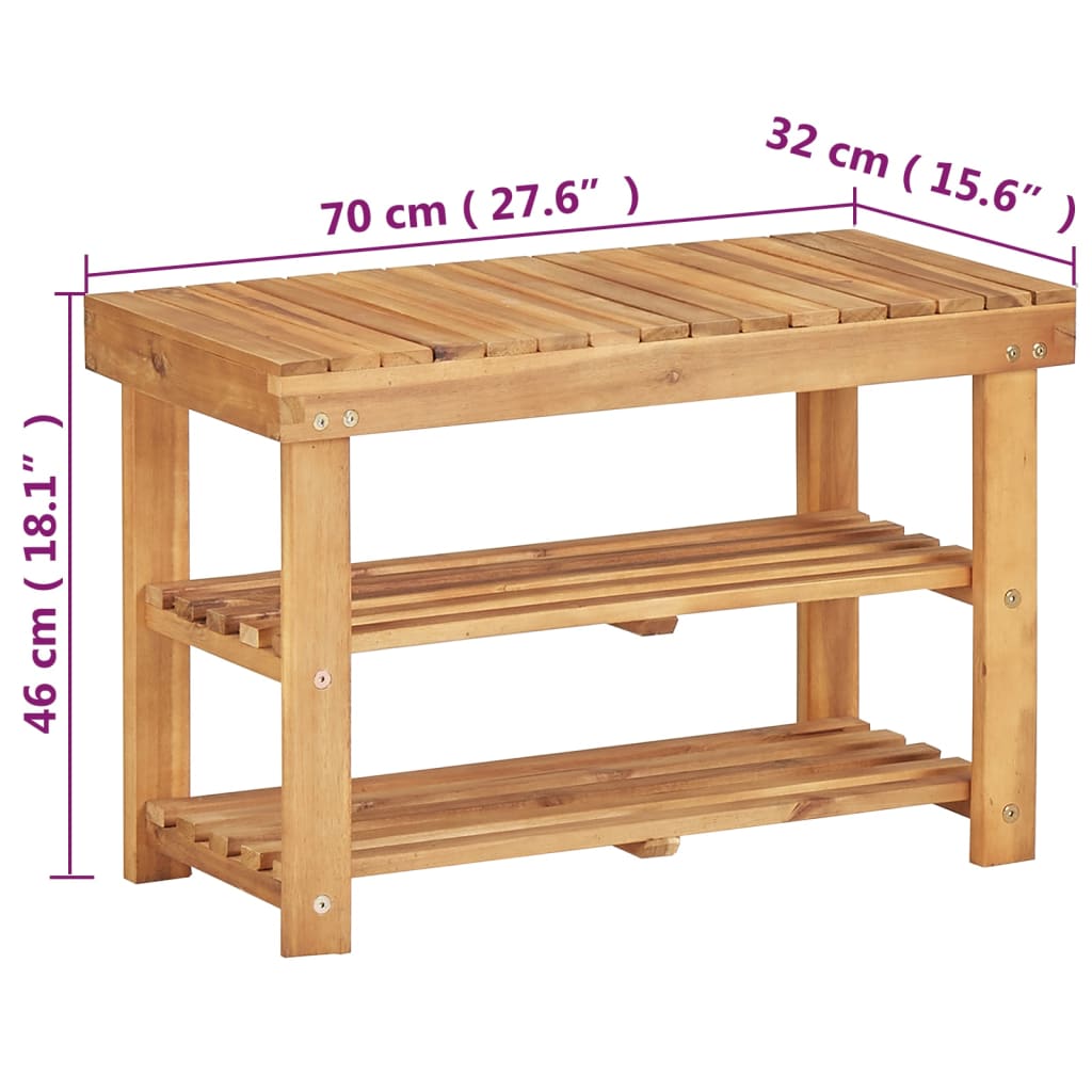 Range-chaussures 70x32x46 cm Bois d'acacia massif - XIOS