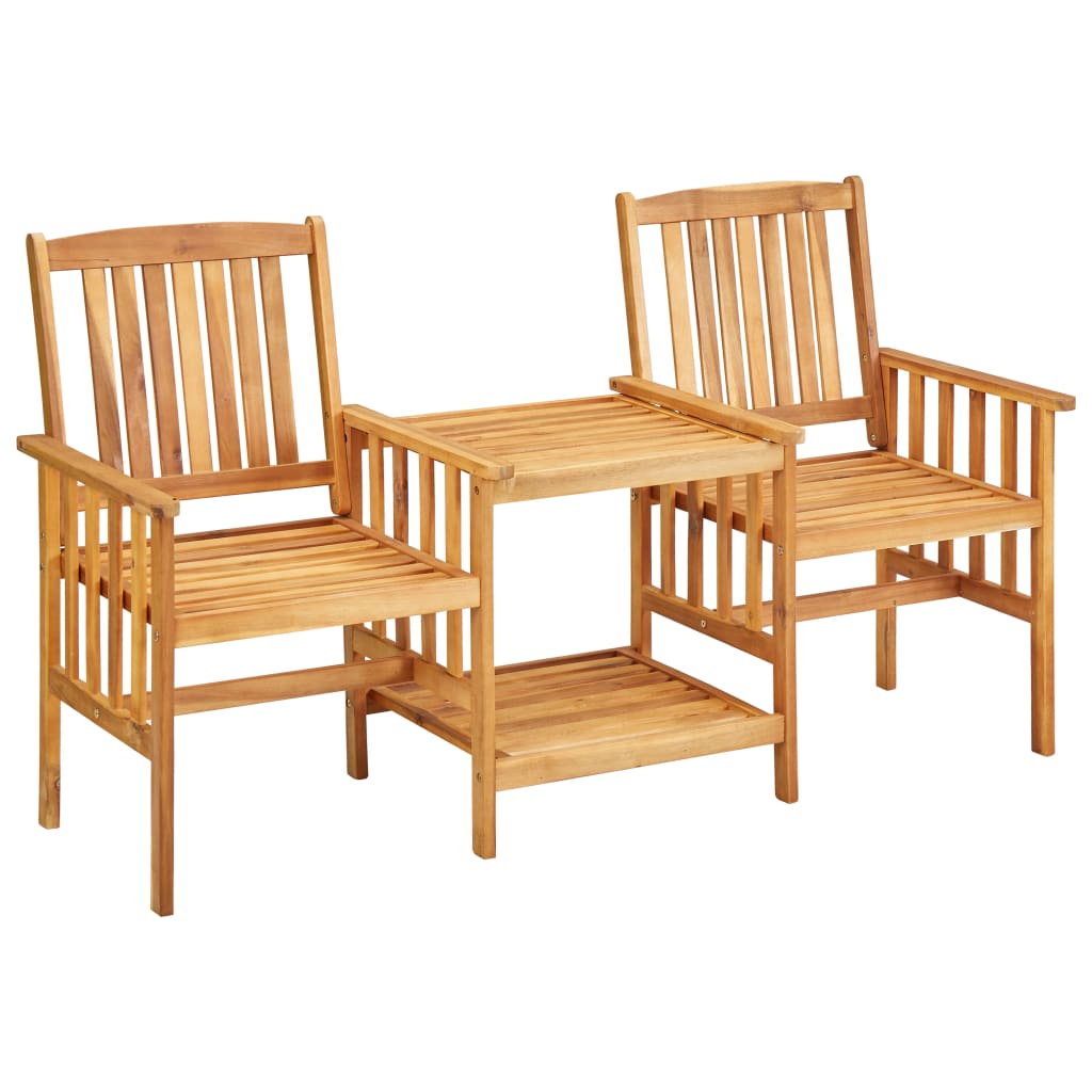 Chaises de jardin avec table à thé 159x61x92 cm Bois d'acacia - XIOS