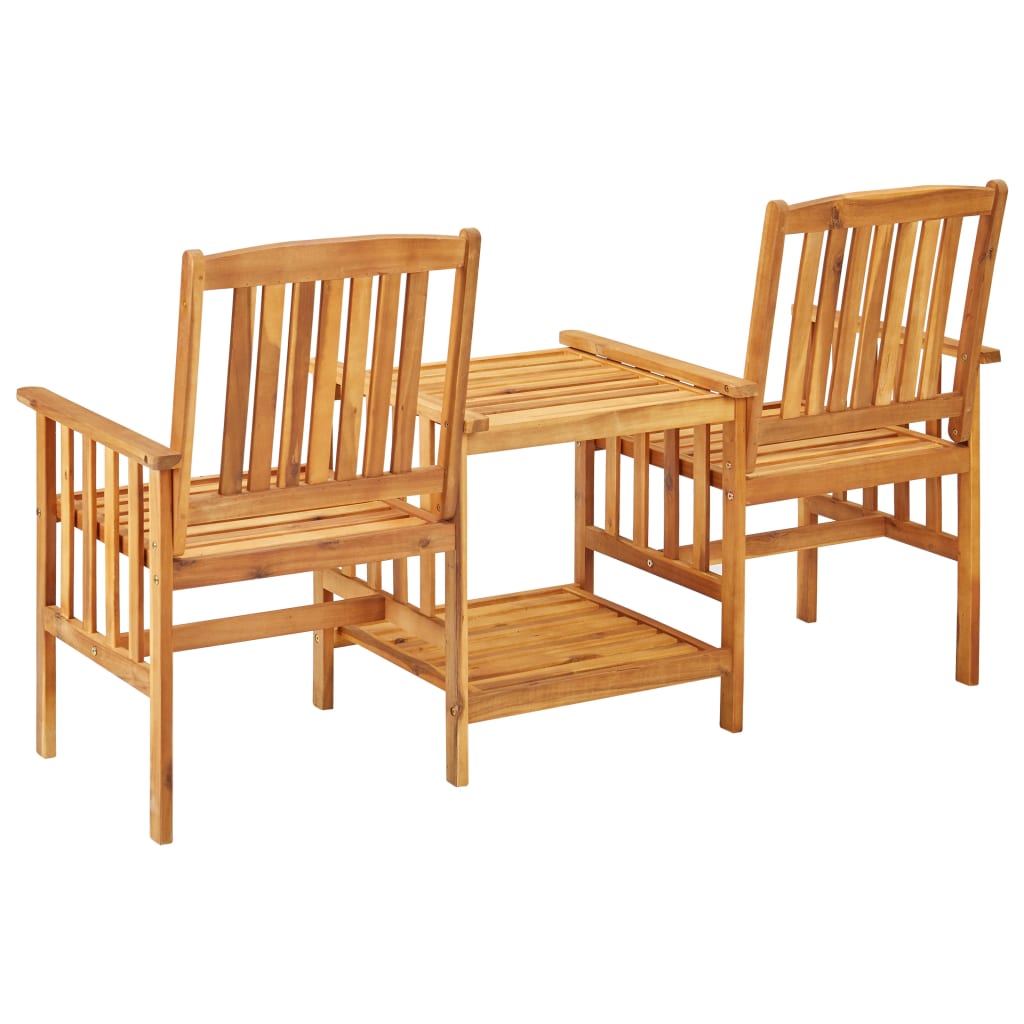 Chaises de jardin avec table à thé 159x61x92 cm Bois d'acacia - XIOS
