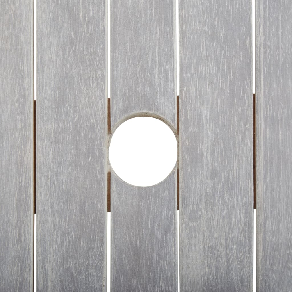 Ensemble à manger d'extérieur 5 pcs Gris Bois d'acacia solide - XIOS