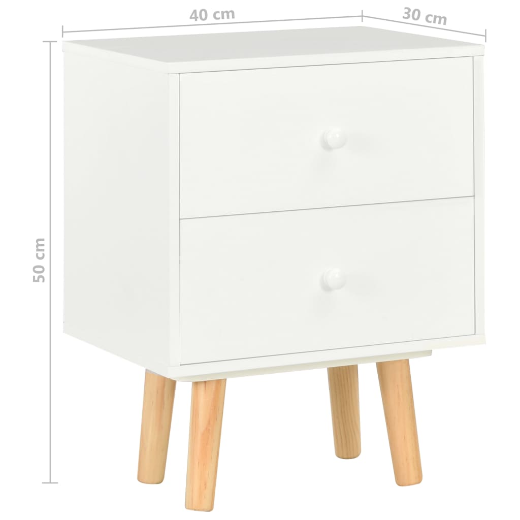 Tables de chevet 2 pcs Blanc 40 x 30 x 50 cm Pin massif - XIOS
