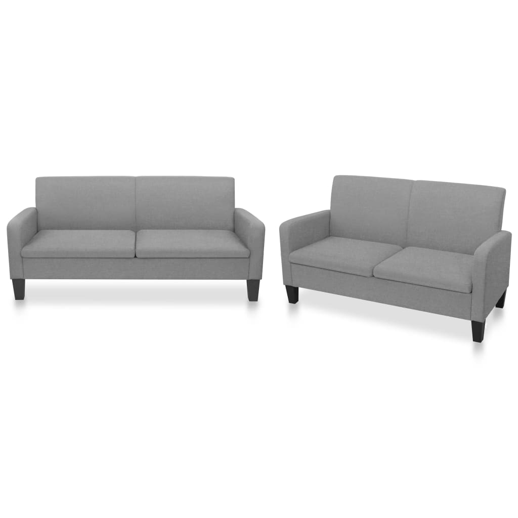 Ensemble de canapés 2 pcs tissu gris clair - XIOS