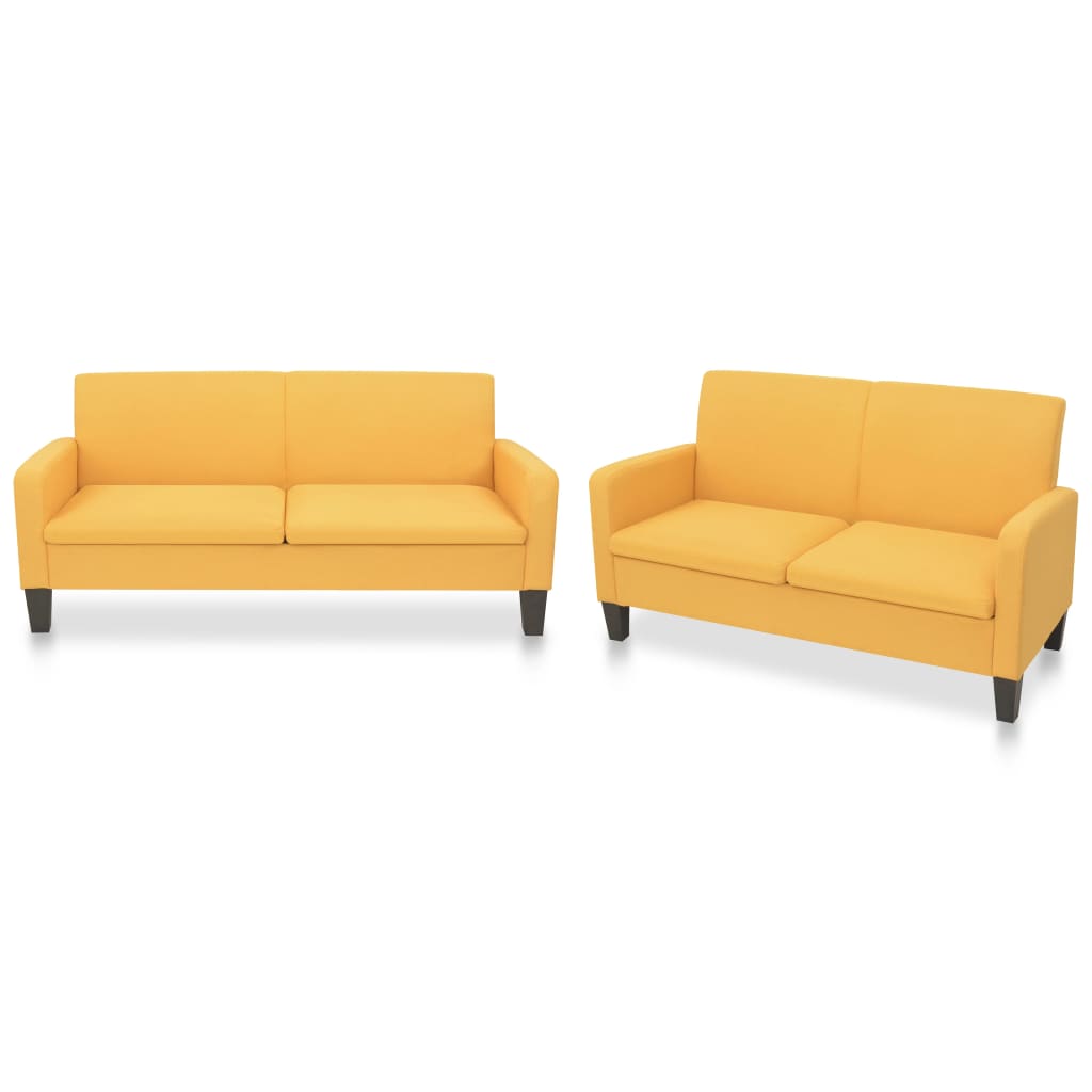 Ensemble de canapés 2 pcs Tissu Jaune - XIOS