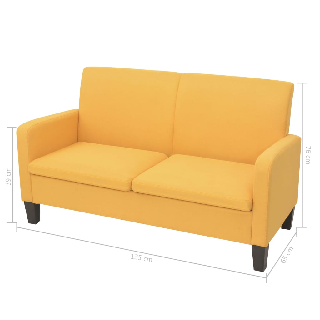 Ensemble de canapés 2 pcs Tissu Jaune - XIOS