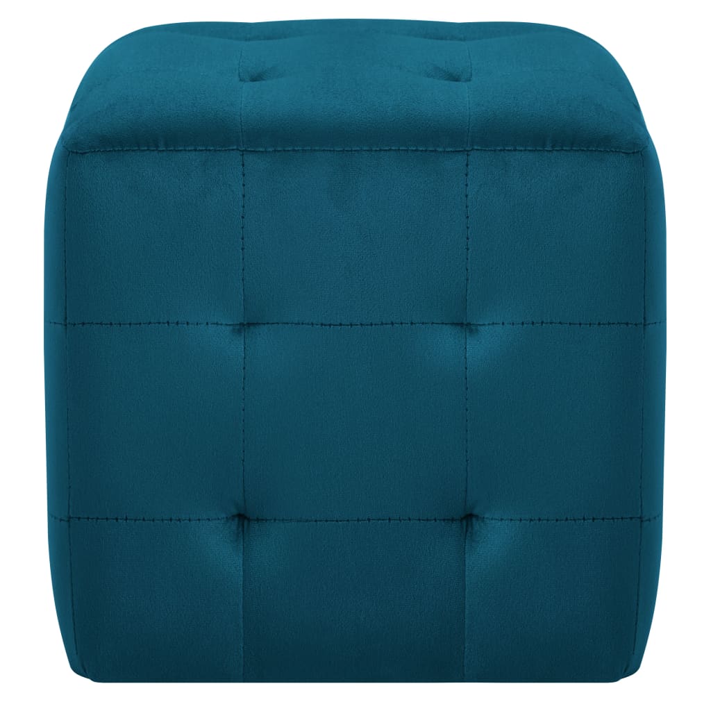 2 pcs Poufs Bleu 30 x 30 x 30 cm Tissu velours - XIOS