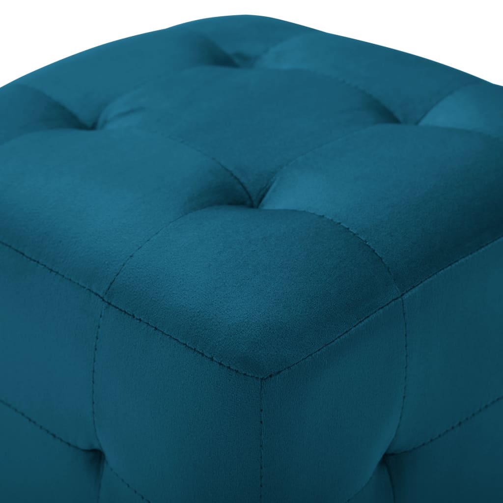 2 pcs Poufs Bleu 30 x 30 x 30 cm Tissu velours - XIOS
