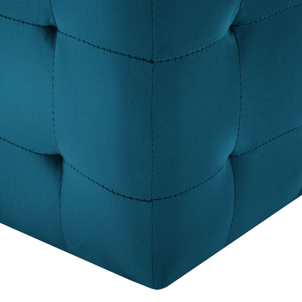 2 pcs Poufs Bleu 30 x 30 x 30 cm Tissu velours - XIOS