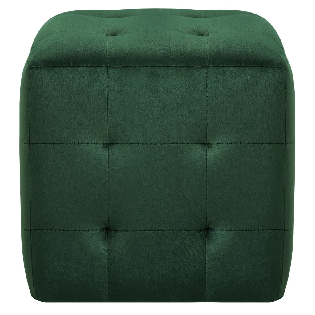 2 pcs Poufs Vert 30 x 30 x 30 cm Tissu velours - XIOS