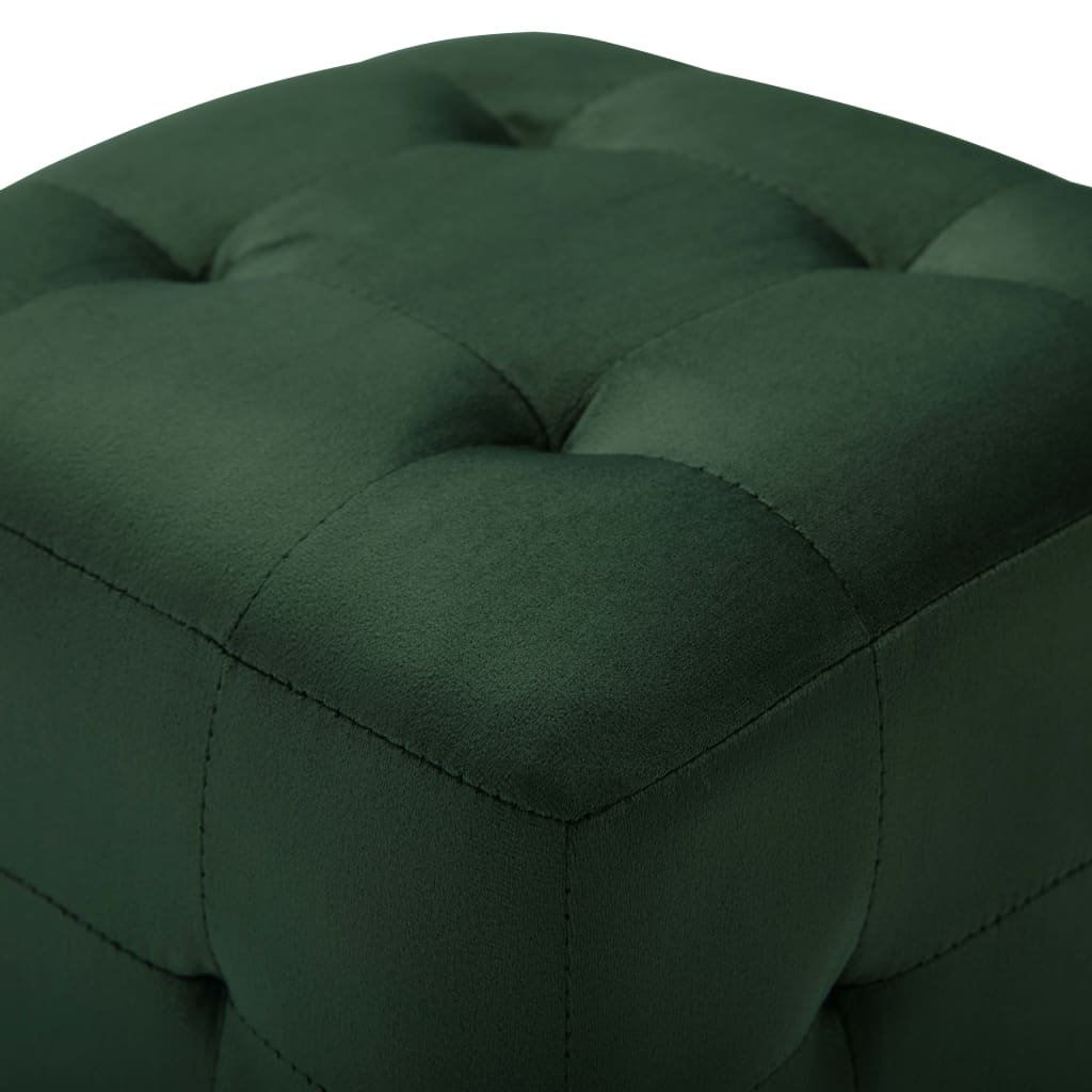2 pcs Poufs Vert 30 x 30 x 30 cm Tissu velours - XIOS